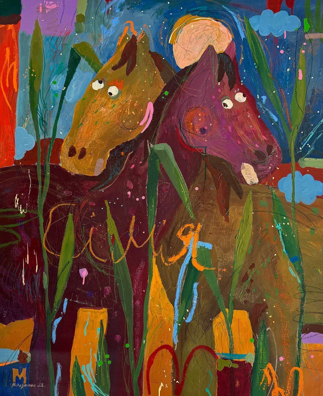 Image of Untitled by Iryna Maksymova, size: 100x100cm, made of Acrylic on canvas, Painting medium, from Kyiv, priced at $2000