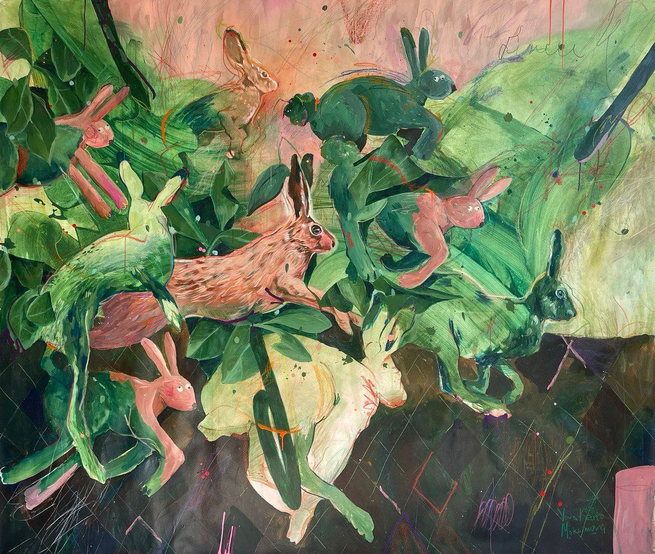 Image of Untitled by Iryna Maksymova, size: 100x100cm, made of Acrylic on canvas, Painting medium, from Kyiv, priced at $2000