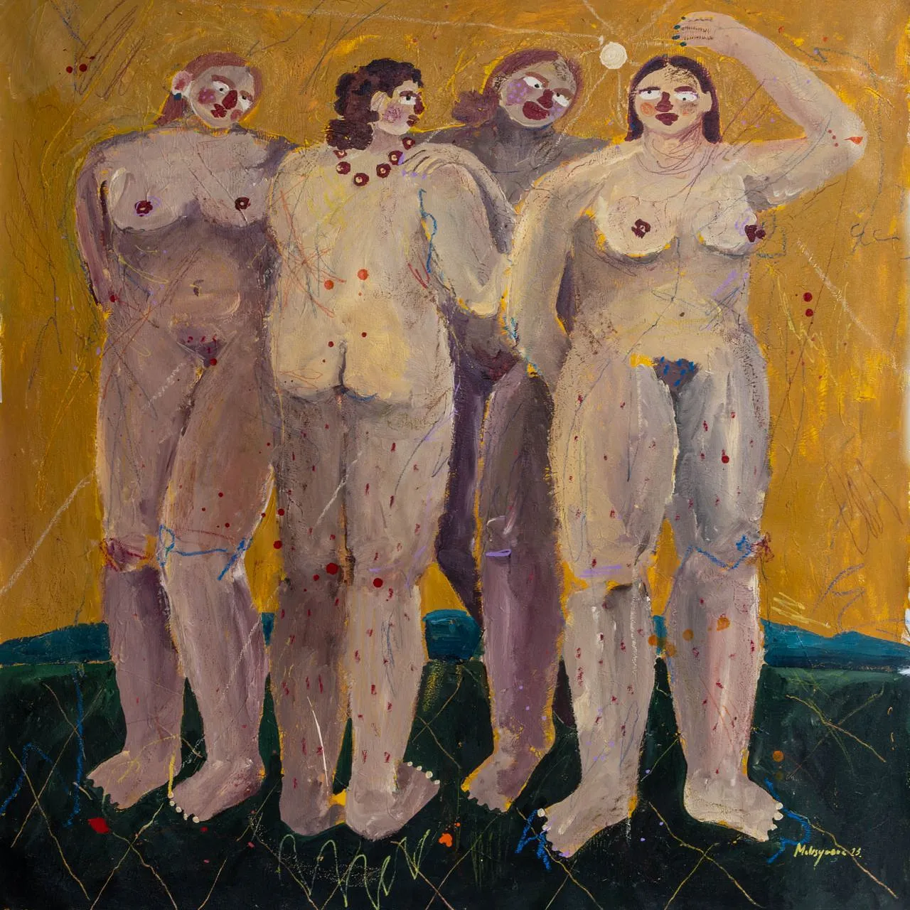 Image of Untitled by Iryna Maksymova, size: 100x100cm, made of Acrylic on canvas, Painting medium, from Kyiv, priced at $2000