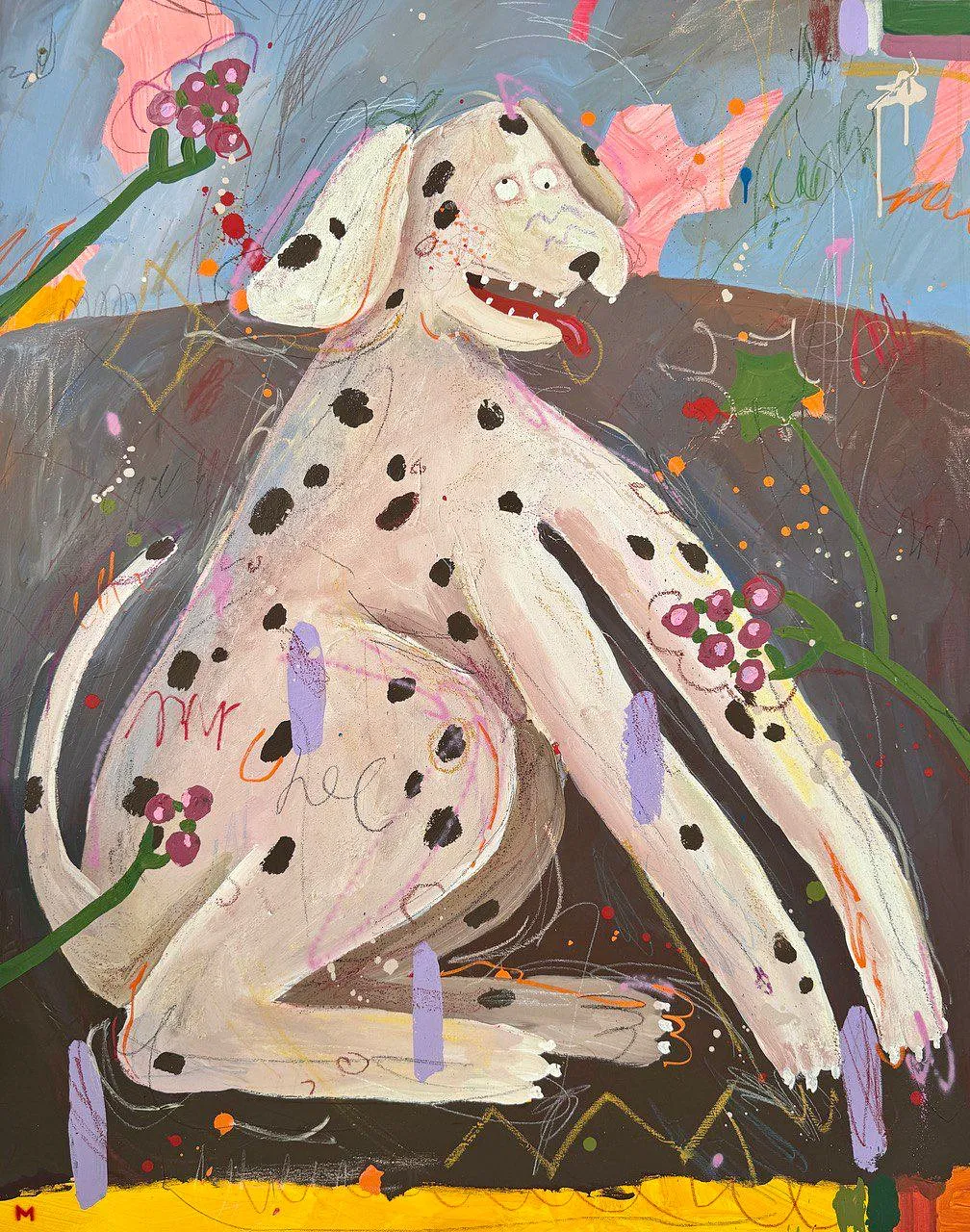 Image of Untitled by Iryna Maksymova, size: 100x100cm, made of Acrylic on canvas, Graphics medium, from Kyiv, priced at $2000