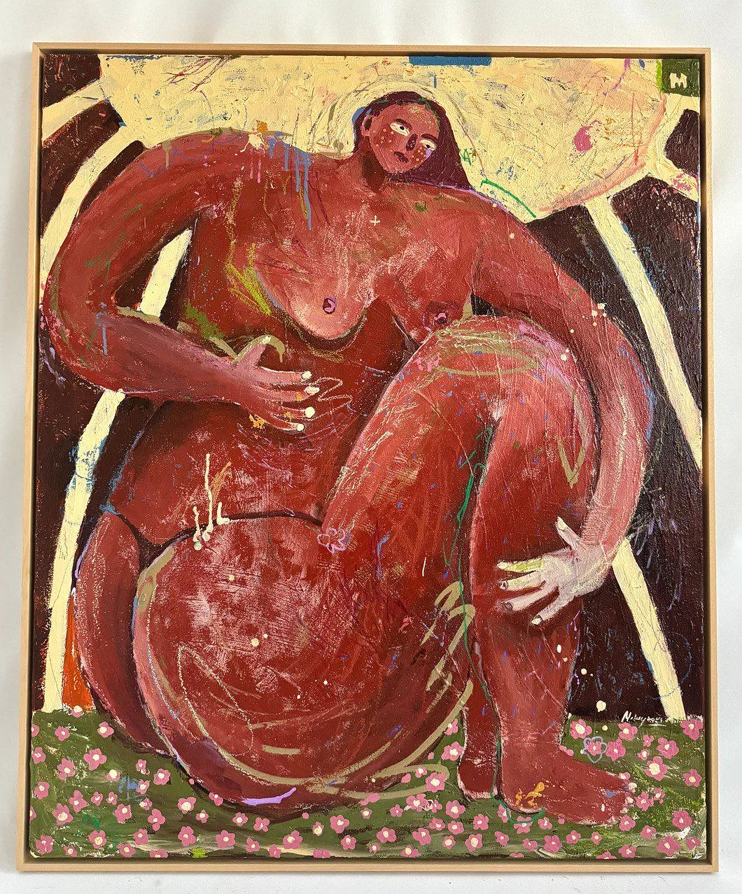 Image of Untitled by Iryna Maksymova, size: 100x100cm, made of Acrylic on canvas, Graphics medium, from Kyiv, priced at $2000